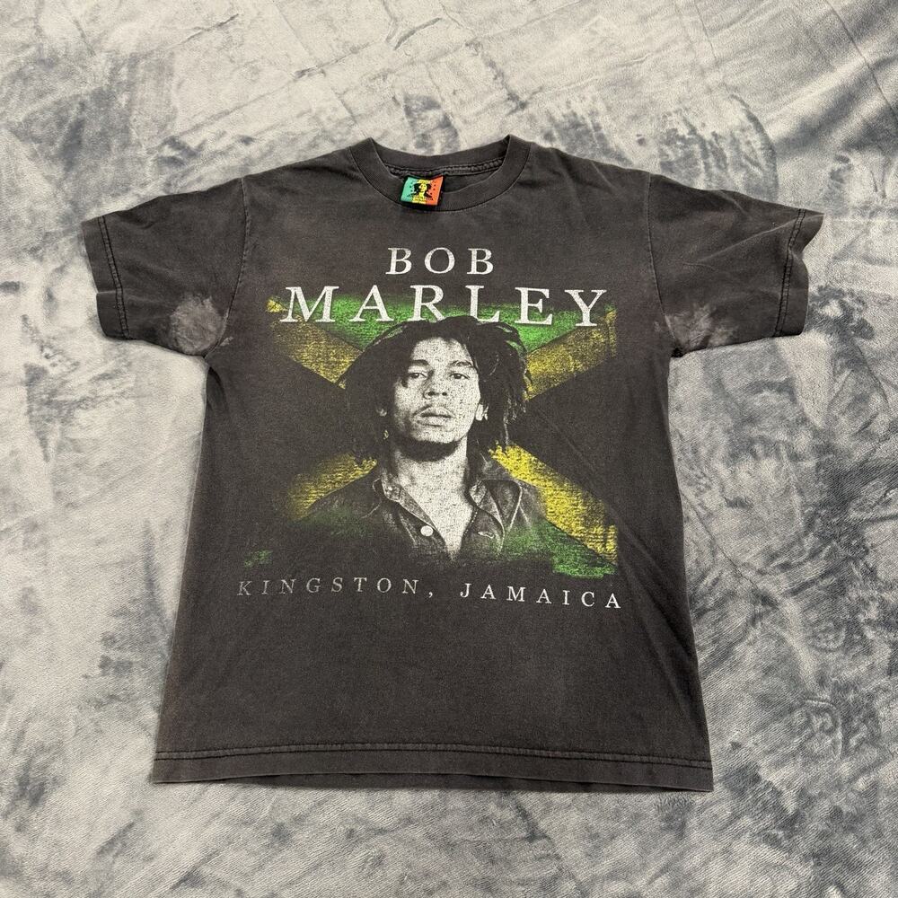 VTG Bob Marley T Shirt Sz S Kingston Jamaica Black Zion Made in USA Distressed